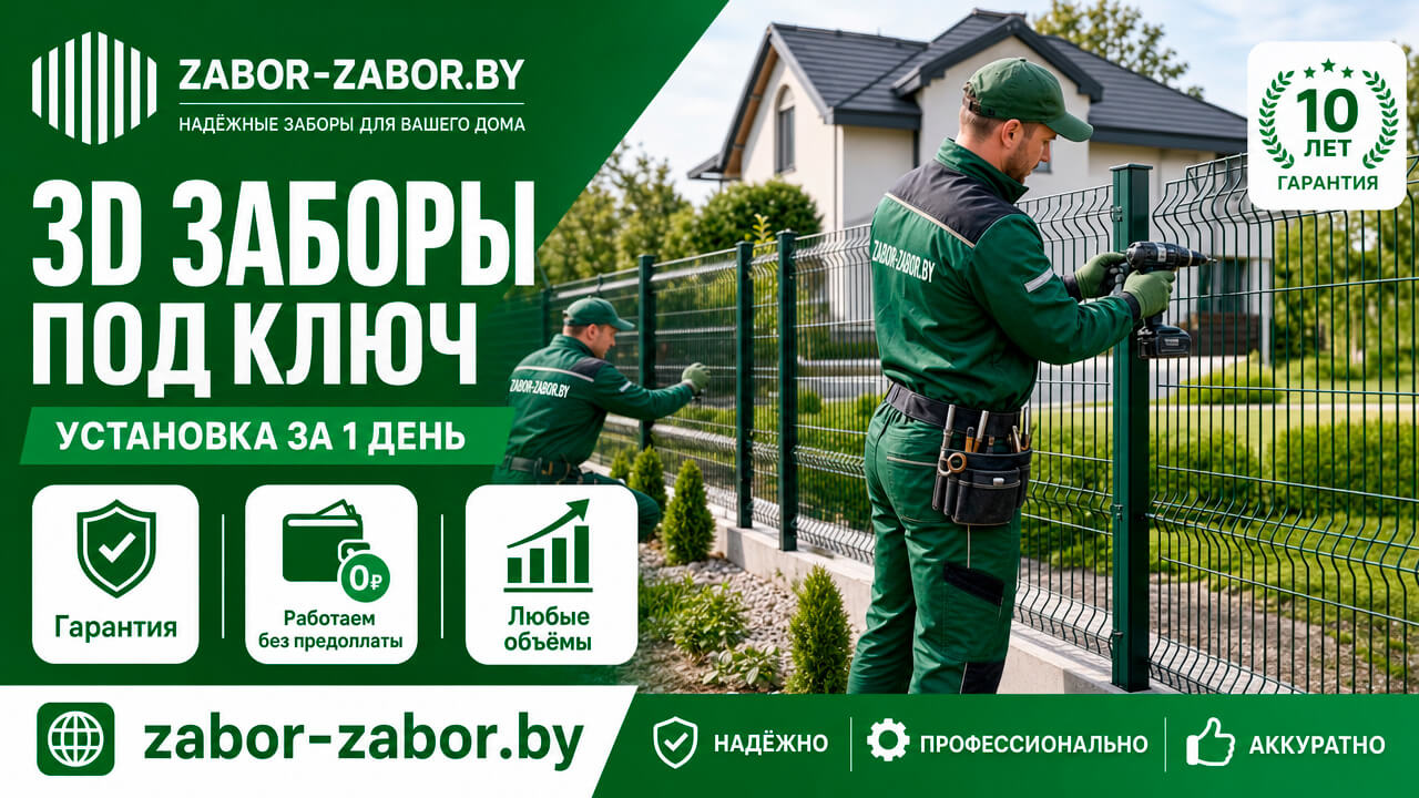 Купить установку забора из сетки 3д