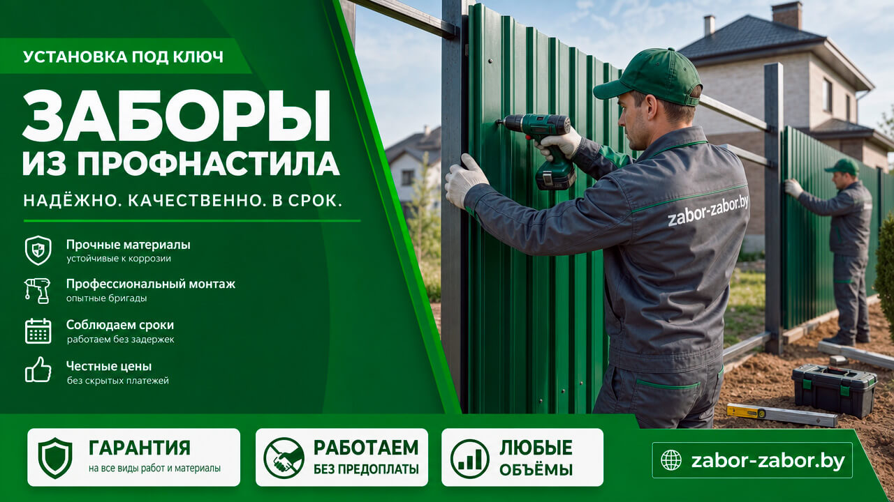 Купить установку забора из профнастила